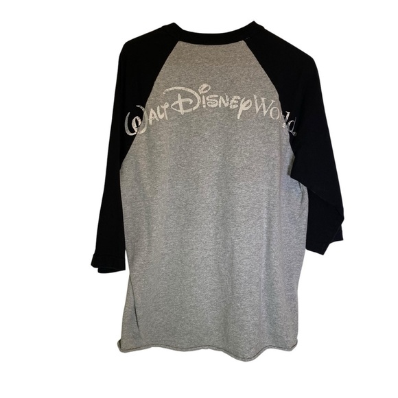 Walt Disney Parks Men's size L Mickey Mouse graphic Raglan Sleeve Tee Gray Black - Picture 4 of 8